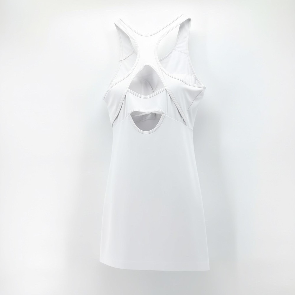 Halara White Racerback Cutout Active Dress XL Sleeveless Tennis Golf Beach NEW - Picture 6 of 13